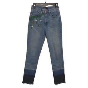 3x1 Light Blue Raw Hem High Rise Jeans